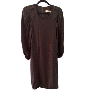 Emin & Paul Black Bubble Sleeve Glitter Dress Size ML